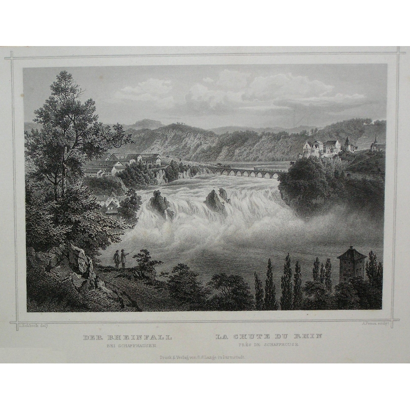 Gravure La chute du Rhin de ROHBOCK