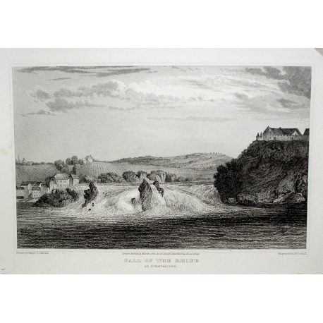 Gravure "Fall of the Rhine" de COCKBURN  sur Moinat SA  - Antiquités décoration -  Gravures, Lithos