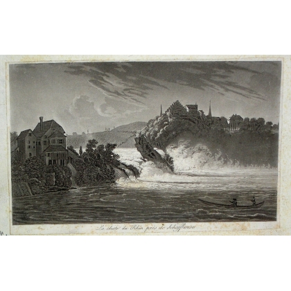 Gravure "La chute du Rhin près de  sur Moinat SA  - Antiquités décoration -  Gravures, Lithos