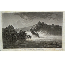 Gravure "La chute du Rhin près de