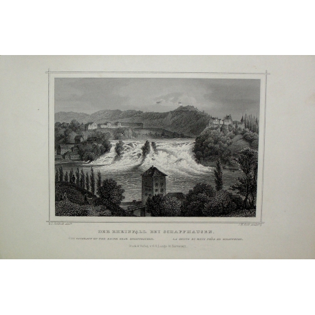 Gravure \"La chute du Rhin\"