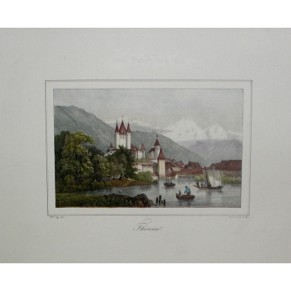 Engraving ‘Thoune’ by GOY, on Moinat SA – Antiques and decorative items – Engravings, lithographs