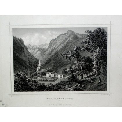 Gravure "Bad Stachelberg" de ROHBOCK  sur Moinat SA  - Antiquités décoration -  Gravures, Lithos
