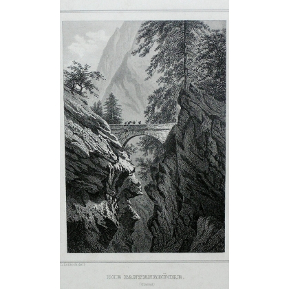 Gravure "Die Pantenbrücke" de ROHBOCK  sur Moinat SA  - Antiquités décoration -  Gravures, Lithos