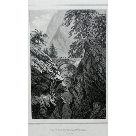 Gravure "Die Pantenbrücke" de ROHBOCK  sur Moinat SA  - Antiquités décoration -  Gravures, Lithos