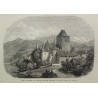 Gravure "The castle of Spiez, south  sur Moinat SA  - Antiquités décoration -  Gravures, Lithos