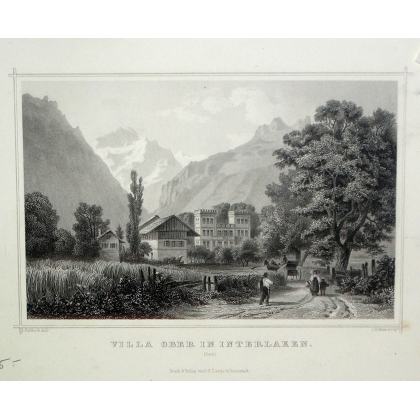 Gravure \"Villa Ober in Interlaken\"