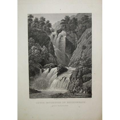 Engraving: ‘Lower Falls of the Moinat SA’ – Antiques and decorative items – Engravings, lithographs