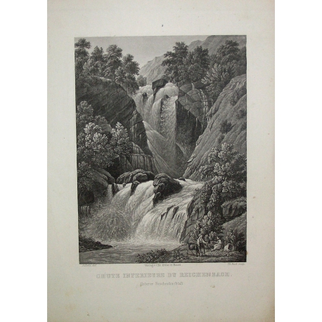 Engraving: ‘Lower Falls of the Moinat SA’ – Antiques and decorative items – Engravings, lithographs
