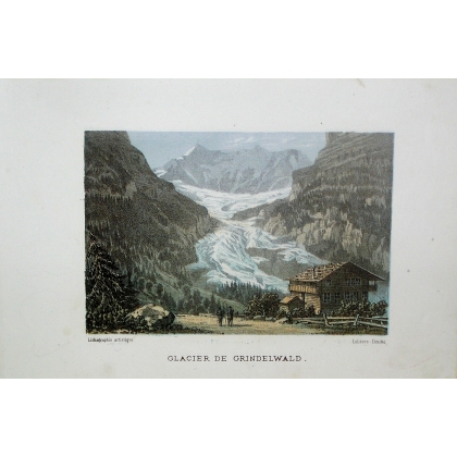 Gravure coloriée "Glacier de  sur Moinat SA  - Antiquités décoration -  Gravures, Lithos