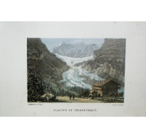 Gravure coloriée Glacier de