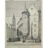 Gravure "A street in Schaffhausen"  sur Moinat SA  - Antiquités décoration -  Gravures, Lithos