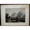 Gravure "Grindelwald" de HUBER  sur Moinat SA  - Antiquités décoration -  Gravures, Lithos