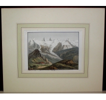 Gravure coloriée "Grindelwald" de MULLER