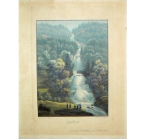 Gravure coloriée Giessbach de CORRODI