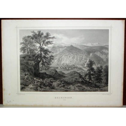Engraving ‘Meiringen’ by ROHBOCK, on Moinat SA – Antiques and decorative items – Engravings, lithographs