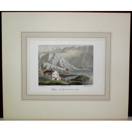 Stich „Das Grimsel-Hospiz“ von  auf Moinat SA  – Antiquitäten und Dekorationsgegenstände –  Stiche, Lithografien