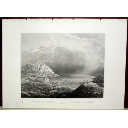 Engraving ‘L’hospice du Grimsel’ by KRUSI, on Moinat SA – Antiques and decorative items – Engravings, lithographs