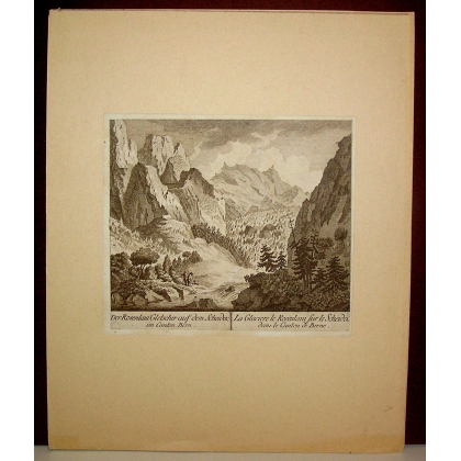 Radierung „La Glacière le Rosenlaui“ von Moinat SA – Antiquitäten und Dekoration – Radierungen, Lithografien