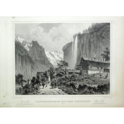 Engraving ‘Lauterbrunnen mit dem’ by Moinat SA – Antiques and decorative items – Engravings, lithographs