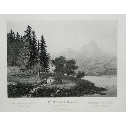 Engraving "Les Bords de L'Aar" by REINER at Moinat SA – Antiques and decorative items – Engravings, lithographs