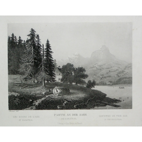 Engraving "Les Bords de L'Aar" by REINER at Moinat SA – Antiques and decorative items – Engravings, lithographs