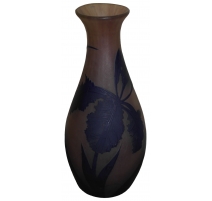 Vase soliflore bleu-violet signé RICHARD