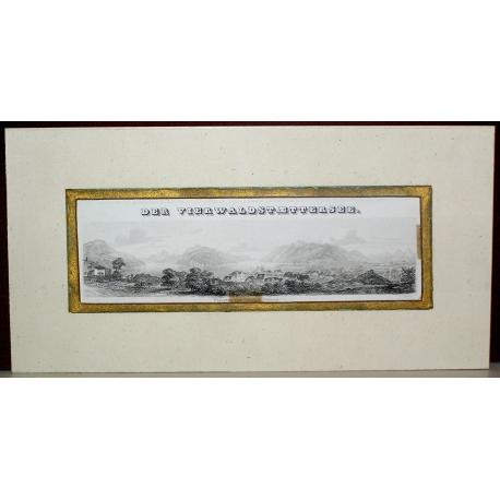 Engraving "Panorama vom Gütsch in Brunnen" by Moinat SA – Antiques and decorative items – Engravings, lithographs