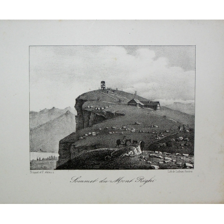 Engraving ‘Summit of Mount Righi’ by LEDOUX on Moinat SA – Antiques and decorative items – Engravings, lithographs