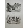 Stich „Der Rheinfall und Bauern auf Moinat SA“ – Antiquitäten und Dekoration – Stiche, Lithografien