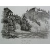 Stich „Der Rheinfall und Bauern auf Moinat SA“ – Antiquitäten und Dekoration – Stiche, Lithografien