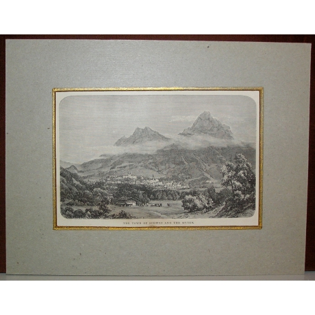 Engraving: "The town of Schwyz and the" by Moinat SA – Antiques and decorative items – Engravings, lithographs