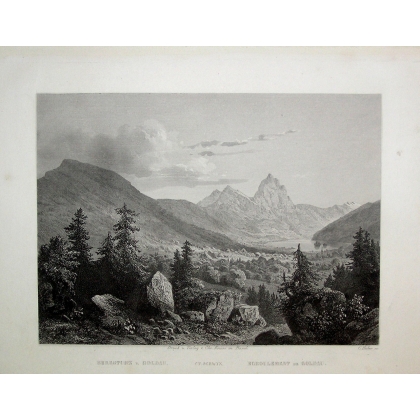 Engraving ‘The Goldau Landslide, Schwyz’ by Moinat SA – Antiques and decorative items – Engravings, lithographs