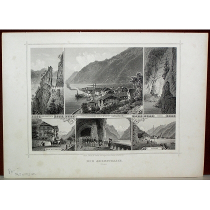 Engraving entitled "Die Axenstrasse, Schwyz" by Moinat SA – Antiques and decorative items – Engravings, lithographs