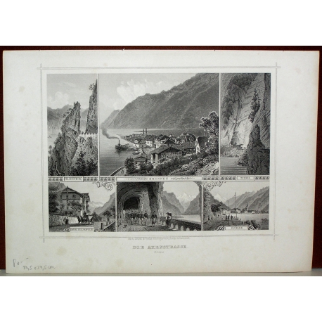 Gravure \"Die Axenstrasse, Schwyz\"