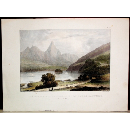 Coloured engraving "View of the Mythen by Moinat SA" – Antiques and decorative items – Engravings, lithographs
