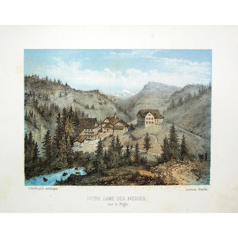 Gravure coloriée Notre Dame des