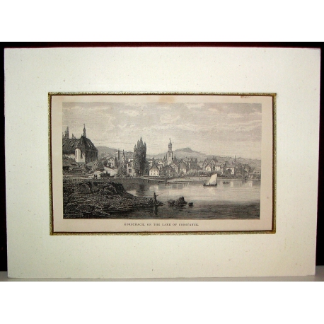 Engraving: ‘Rorschach, on the lake of Moinat SA’ – Antiques and home décor – Engravings, lithographs