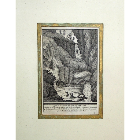 Gravure \"Vue de la Source du Bain\"