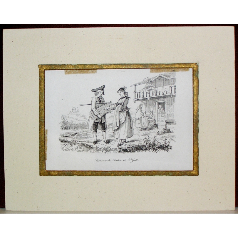 Gravure "Costumes du Canton de St.Gall"