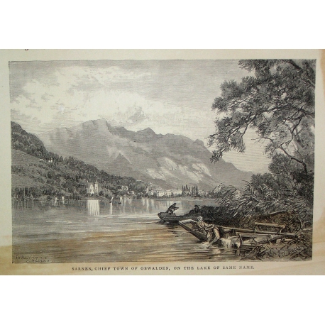 Engraving: "Sarnen, chief town of" by Moinat SA – Antiques and decorative items – Engravings, lithographs
