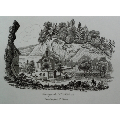 Engraving: ‘Hermitage of Sainte-Frêne’ by Moinat SA – Antiques and decorative items – Engravings, lithographs