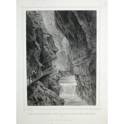 Engraving "Der Taminaschlund und die neue" by Moinat SA – Antiques and decorative items – Engravings, lithographs