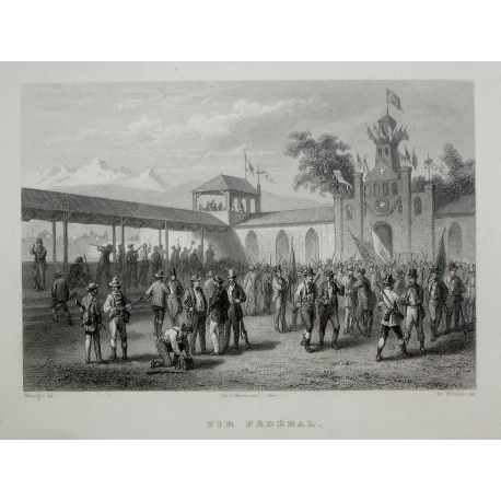Engraving entitled "Tir Fédéral" by ROUARGUE on Moinat SA  - Antiques and decorative items -  Engravings, lithographs