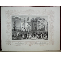 Gravure "Tir Fédéral Bâle 1844"