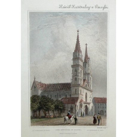 Engraving ‘Basel Cathedral’ by Moinat SA – Antiques and decorative items – Engravings, lithographs