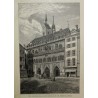 Engraving: "The Council Hall and Church of Moinat SA" – Antiques and Decor – Engravings, Lithographs