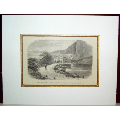 Engraving: ‘The hospice at the summit of’ by Moinat SA – Antiques and decorative items – Engravings, lithographs