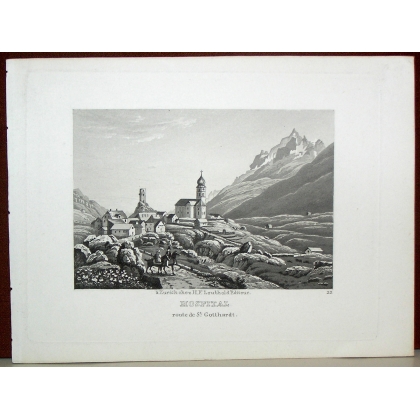 Gravure \"Hospital, route de St.Gotthardt\"