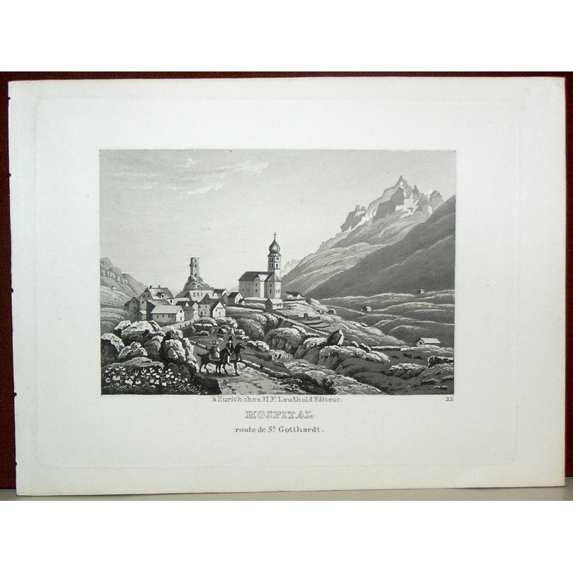 Gravure "Hospital,route de St.Gotthardt"